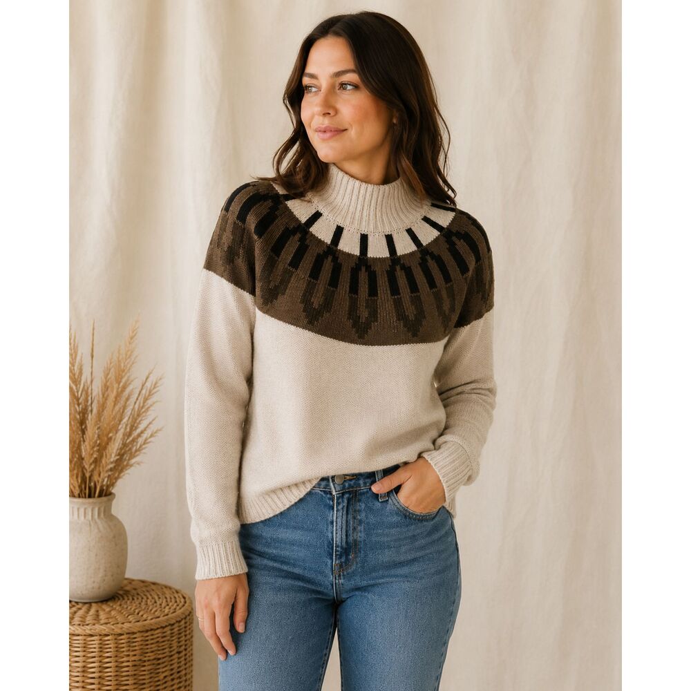 Haven Well Within 100% Cashmere Sweater Womens Medium Mock Neck Nordic Pullover